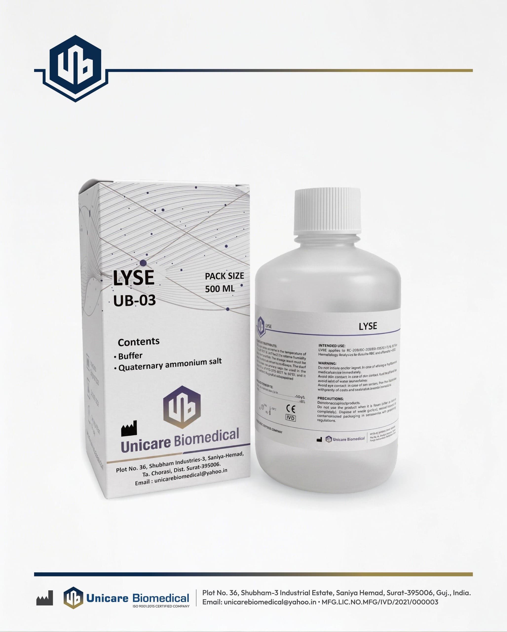 Lyse UB-03 by Unicare Biomedical for hematology reagents in Surat Gujarat India view 2